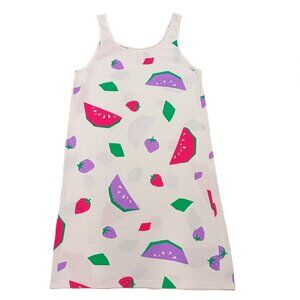 Vintage Vitos 100% Cotton Nightdress Fruit Print Colorful Made in France Size M